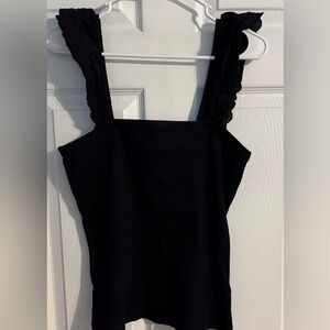 GAP Black Ribbed Lace Strap Tank Top – Size L